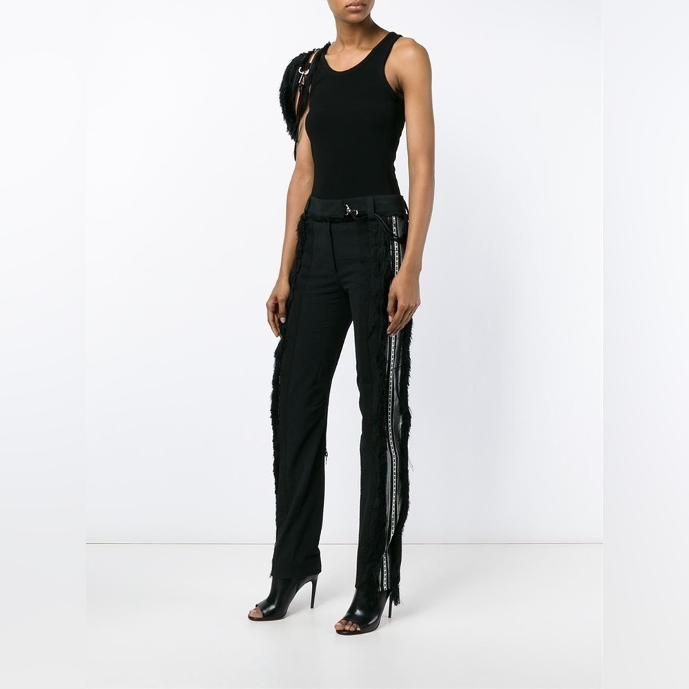 Paco Rabanne S/S 2016 Searsucker Striped Fringe Trim Straight Leg Pants, EU 40 - Picture 13 of 13
